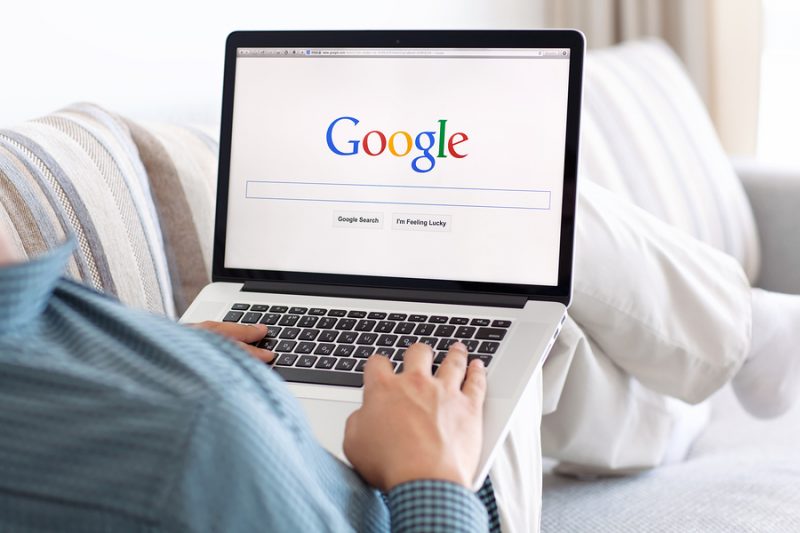 A man searching at Google